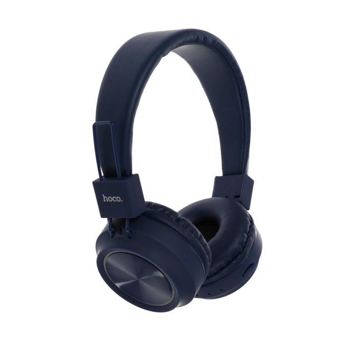 фото Наушники hoco w25, беспроводные, накладные, bt5.0, 300 мач, микрофон, синие