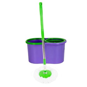 Набор для уборки ORION 2101: швабра, ведро, насадки, 2 шт, 10 л, цвет фиолетовый-зелёный Ош