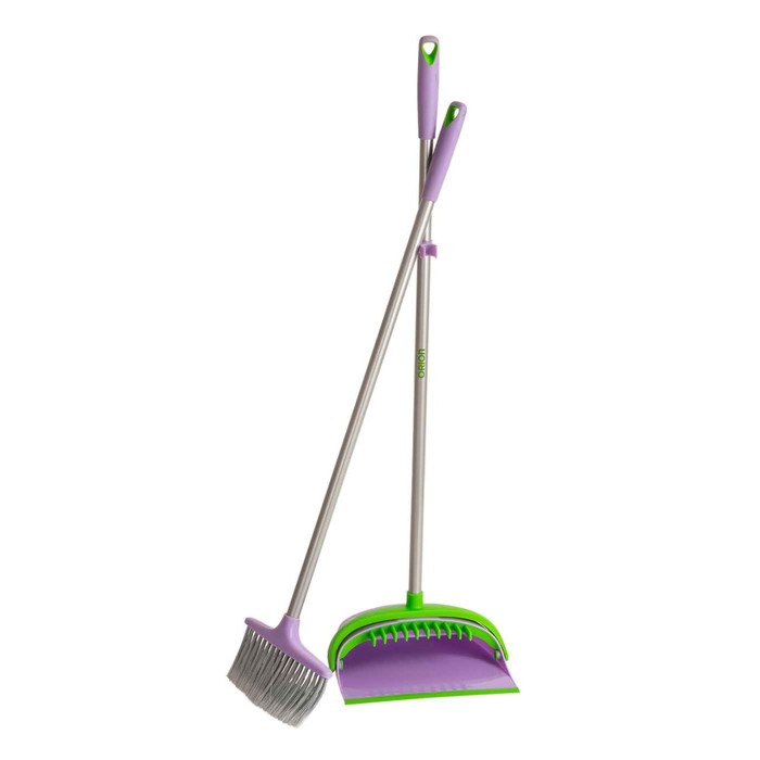 Набор для уборки ORION 3106: щетка, совок, цвет фиолетовый-зелёный набор для уборки ленивка люкс цвет фиолетовый