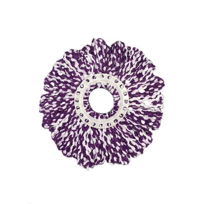 Насадка для швабры ORION 4105R, круг, микрофибра, d=16 см, цвет бело-фиолетовый