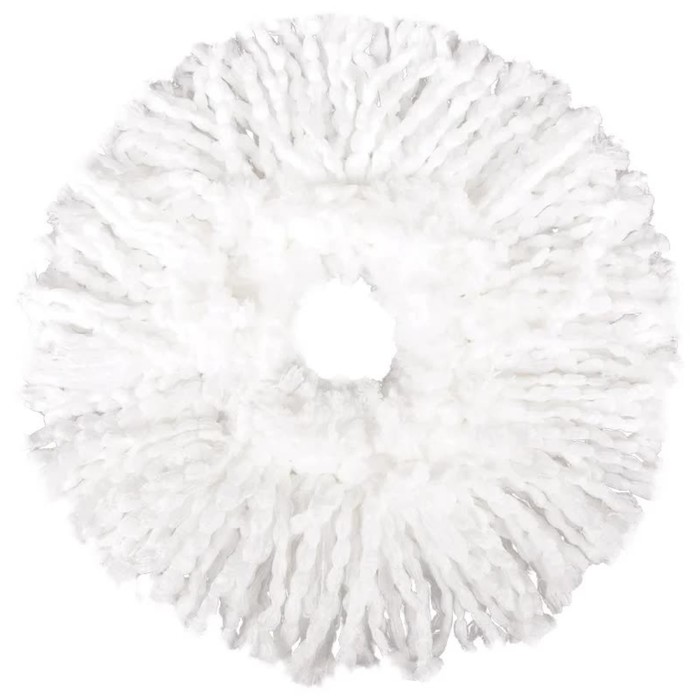 фото Насадка для швабры pioneer 15, круг, микрофибра, d=16 см, цвет белый
