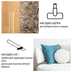 

Пылесос Pioneer VC460S 2в1, вертикальный, 120Вт, 800 мл, цвет чёрный