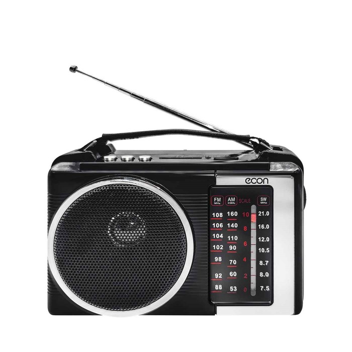 Радиоприемник Econ ERP-1200, 3Вт, MP3, USB, FM 64-108 мГц, 220В, цвет чёрный