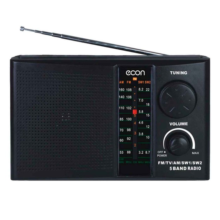 Радиоприемник Econ ERP-2300UR, 220В, 3Вт, AUX, FM 64-108 мГц, цвет чёрный