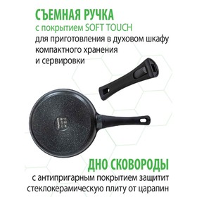 

Сковорода Fusion FP2603D, антипригарное покрытие, d=26 см, цвет чёрный