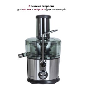 

Соковыжималка Pioneer JC2051, 1000 Вт, 2 скорости, 1100 мл, чёрно-серебристая