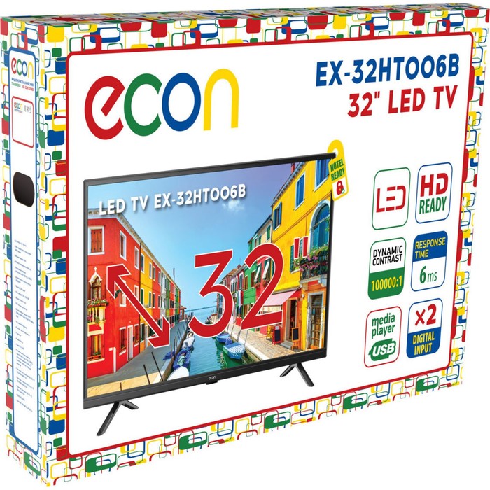 

Телевизор Econ LED EX-32HT006B, 32", 1366x768, HDMI, USB, цвет чёрный