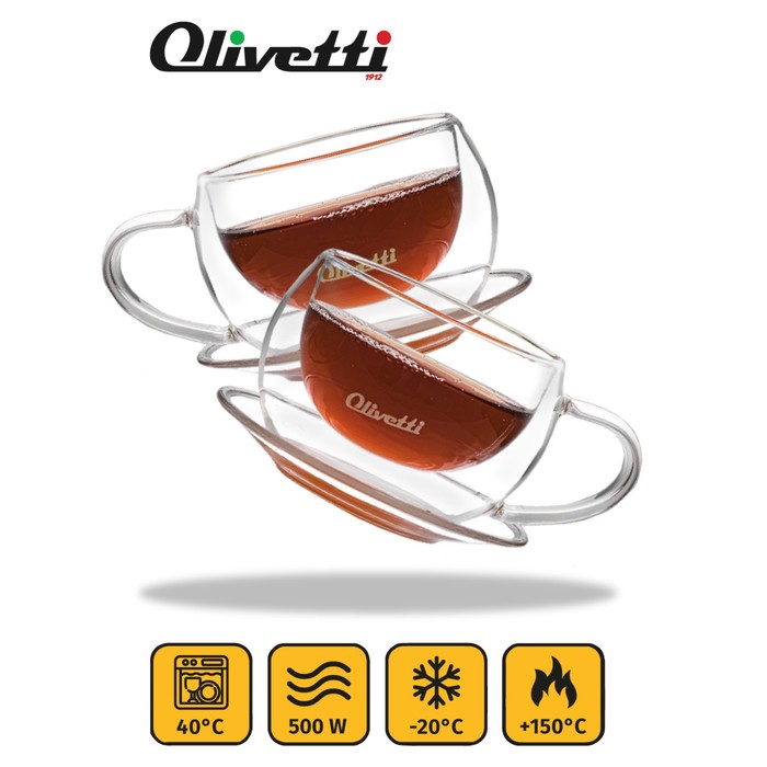Чайная пара с двойными стенками Olivetti DWC21, 2 шт, 180 мл