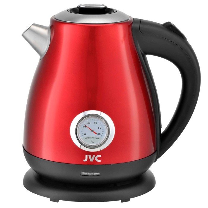 цена Чайник электрический JVC JK-KE1717, нержавеющая сталь, 2200 Вт, 1,7 л, цвет красный