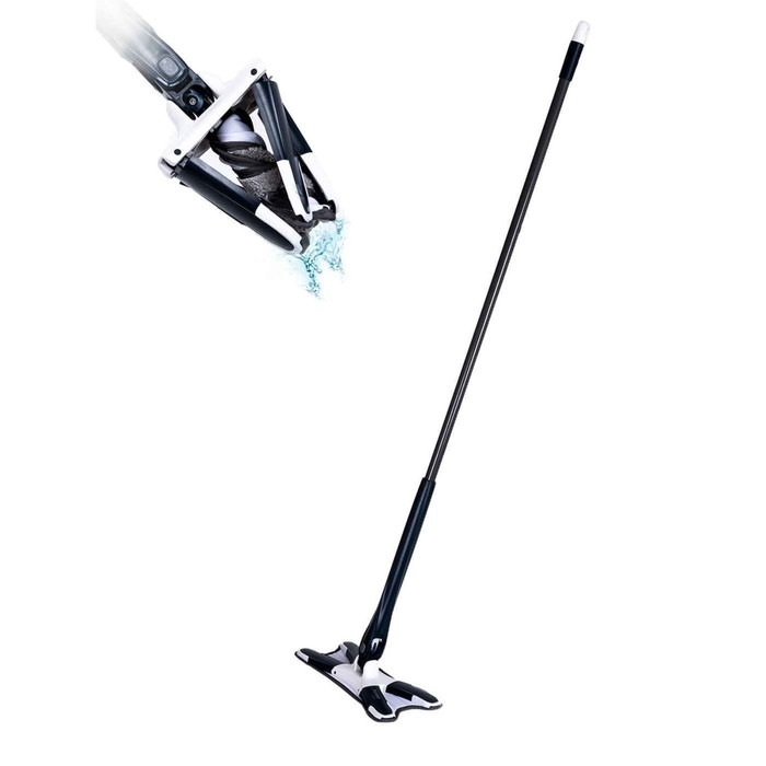 Швабра для мытья пола Pioneer MT010, крестообразная, 136 см, цвет синий-серый