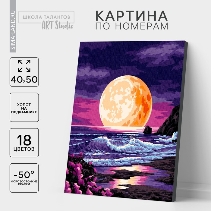 

Картина по номерам на холсте с подрамником «Луна на закате», 40 х 50 см