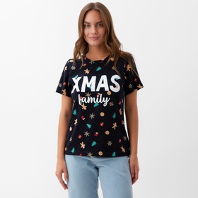 Футболка женская KAFTAN "Xmas family" р. 48-50, черный