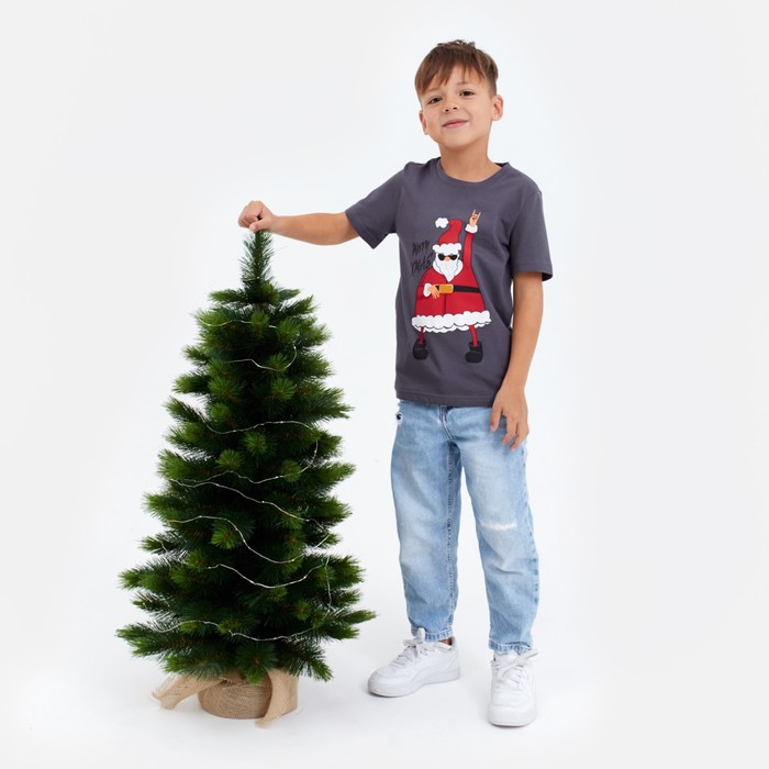 

Футболка детская KAFTAN "Xmas family" , размер 32 (110-116), цвет серый