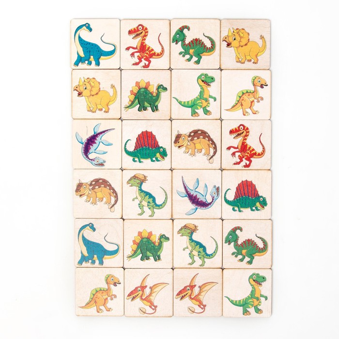 фото Мемори «динозавры» 24 деревянных элемента анданте