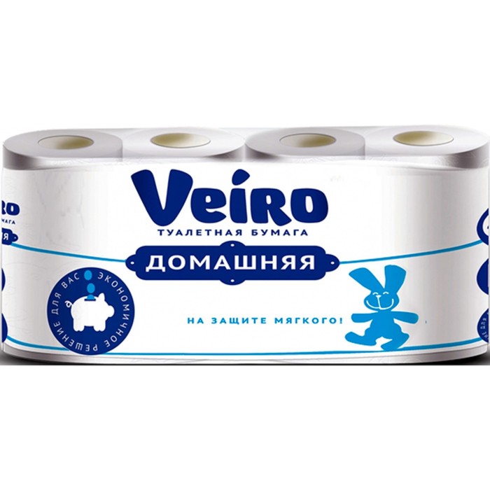 Туалетная бумага Veiro, домашняя, белая, 2 слоя, 8 рулона тбрул veiro luxoria 5с34aroma 3 сл 4 рулона белый малина
