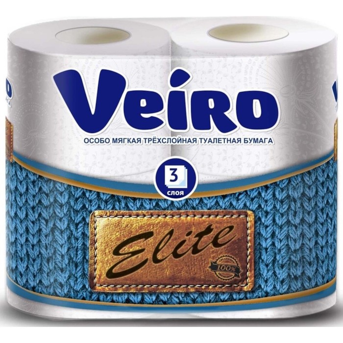 Туалетная бумага Veiro Elite, 3 слоя, 4 рулона, белая тбрул veiro luxoria 5с34aroma 3 сл 4 рулона белый малина