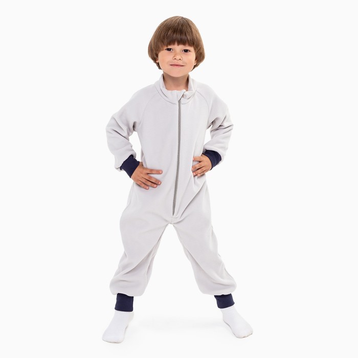 фото Комбинезон детский, цвет светло-серый, рост 92 см семицвет-тики