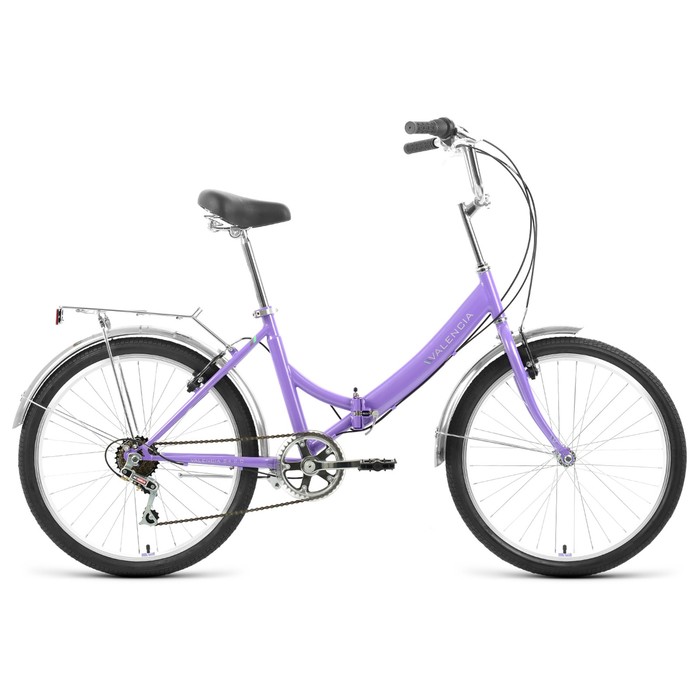 фото Велосипед 24" forward valencia 2.0, 2022, цвет фиолетовый/зеленый, размер 16"