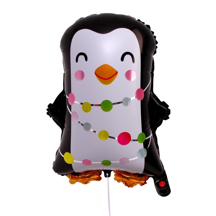 Шар фольгированный 24" «Новогодний пингвин»