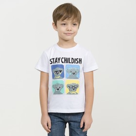 

Футболка для мальчиков, рост 86 см, цвет белый