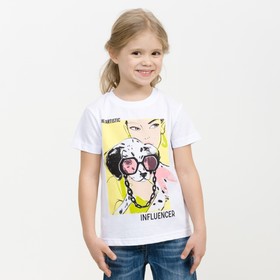 

Футболка для девочек, рост 104 см, цвет белый