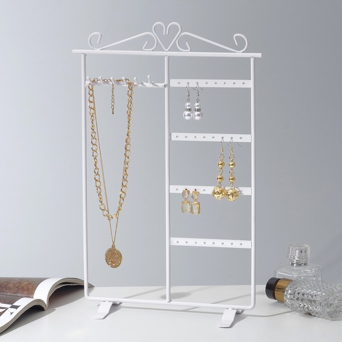 фото Подставка под серьги "комод", 22,5x35 см, цвет белый queen fair