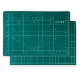 Мат для резки, трёхслойный, 45 × 30 см, А3, цвет зелёный