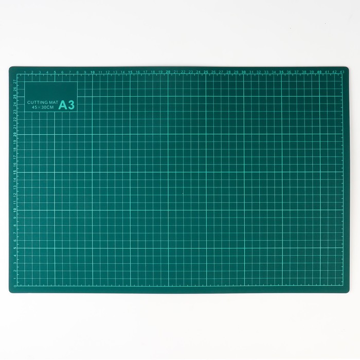 Мат для резки, 45 × 30 см, А3, цвет зелёный