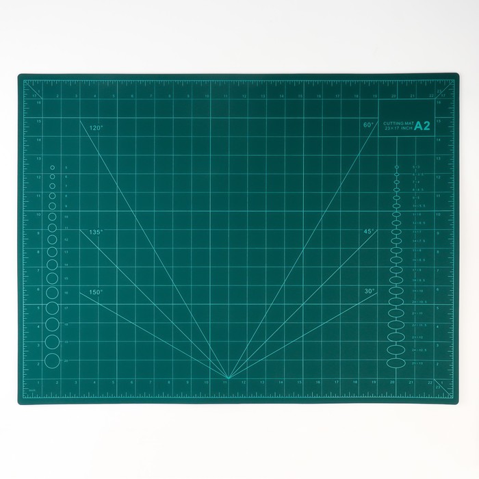 Мат для резки, 60 × 45 см, А2, цвет зелёный