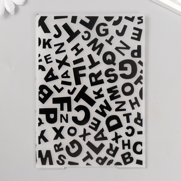 Трафарет для эмбосирования пластик Алфавит 14,8х10,5 см