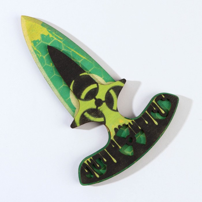 Сувенир деревянный нож-тычковый «Зеленый яд», 10 х 15 см