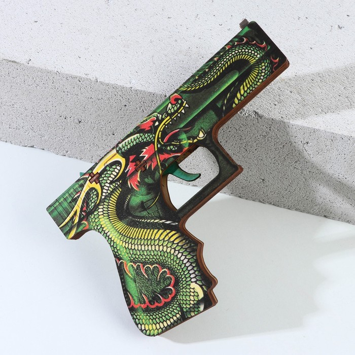 Сувенир деревянный пистолет «Дракон», 20 х 13 см