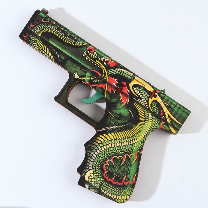 Сувенир деревянный пистолет «Дракон», 20 х 13 см