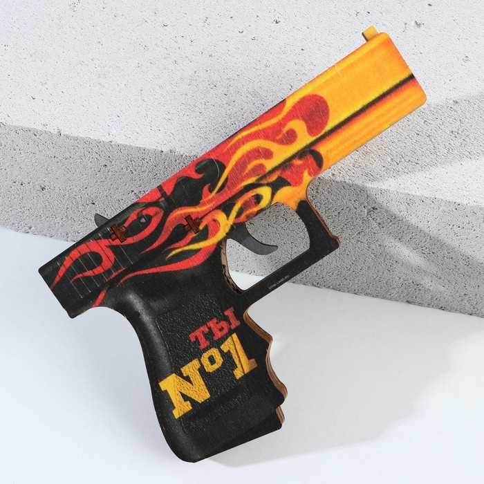 Сувенир деревянный пистолет «Огонь», 20 х 13 см