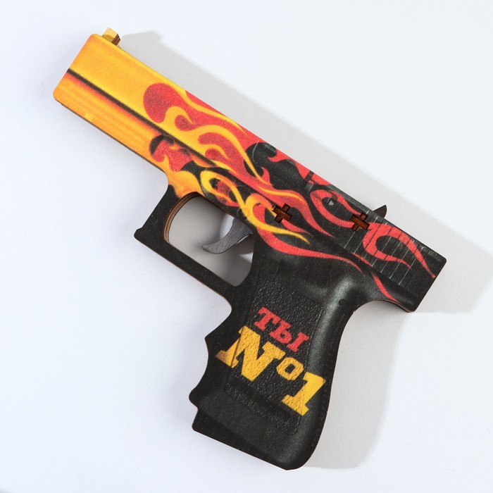 Сувенир деревянный пистолет «Огонь», 20 х 13 см