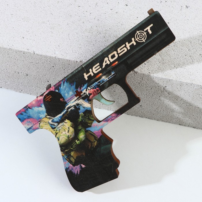 Сувенир деревянный пистолет «Headshot», 20 х 13 см