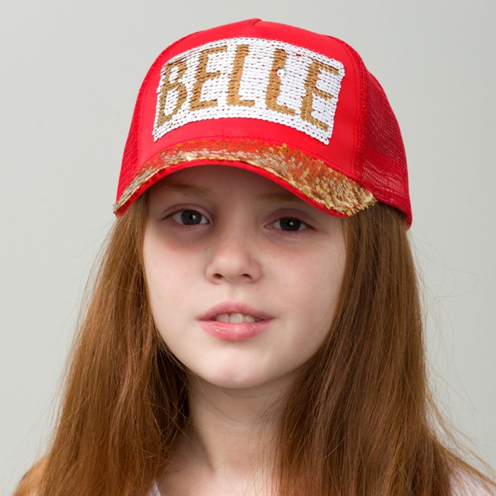 Кепка для девочек, размер 52-54, цвет красный кепка для девочек размер 52 54 см цвет оранжевый