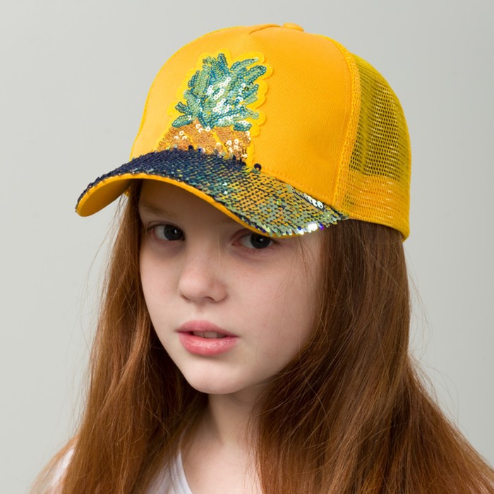 Кепка для девочек, размер 52-54, цвет желтый кепка для девочек размер 52 54 см цвет оранжевый