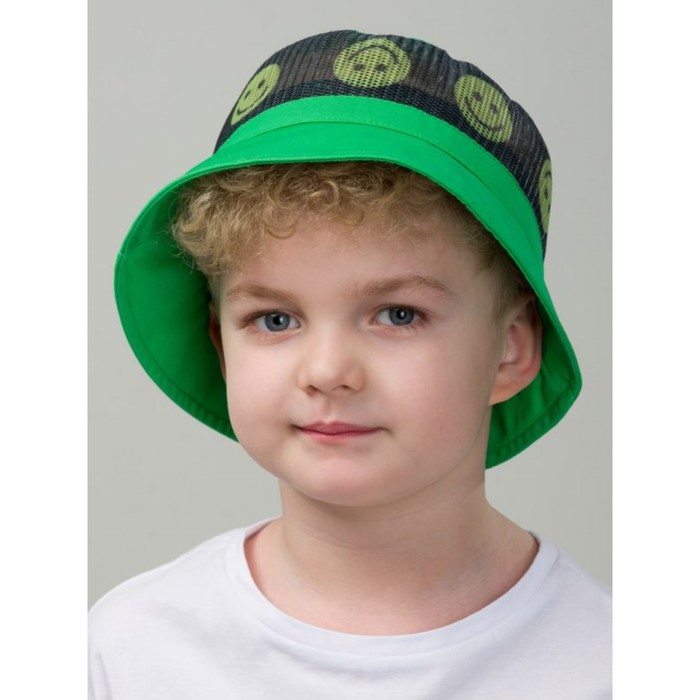 цена Панама для мальчиков, размер 48-50, цвет зеленый