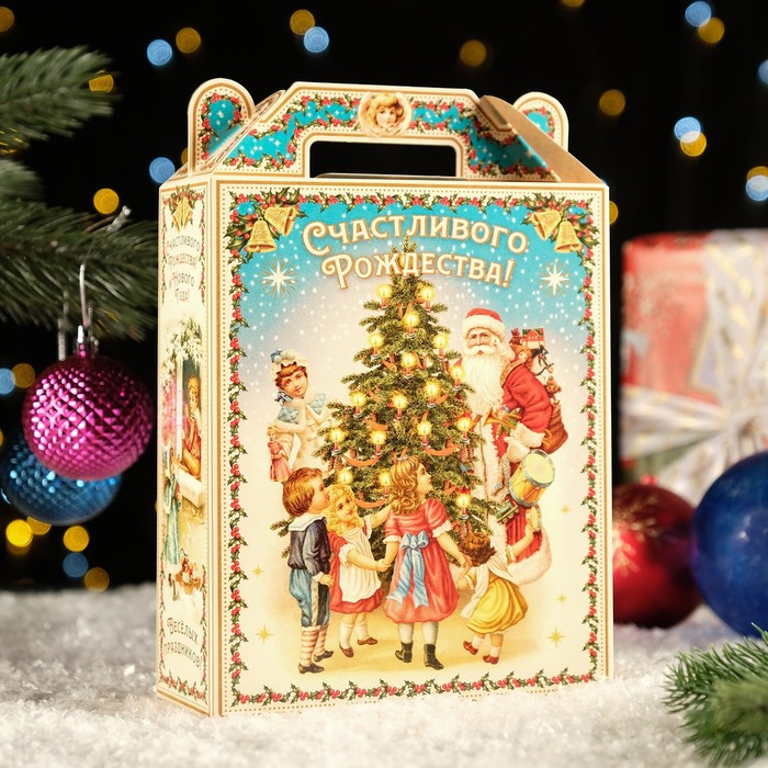 Коробка подарочная складная Светлое Рождество 17 х 7 х 25,5 см