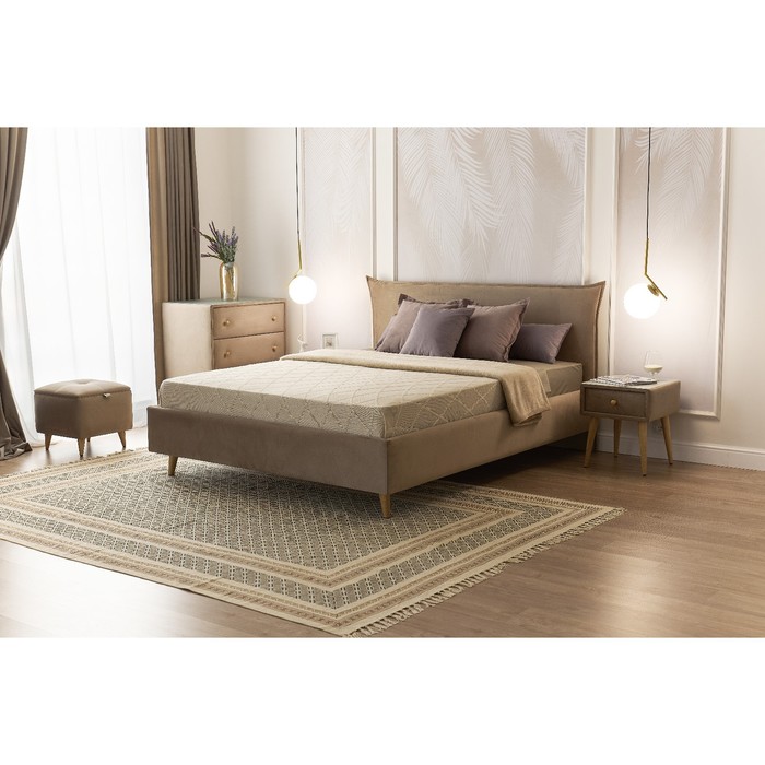 Кровать «Олимпия» без ПМ, 140×200 см, премиум велюр, цвет пески касабланки 30832