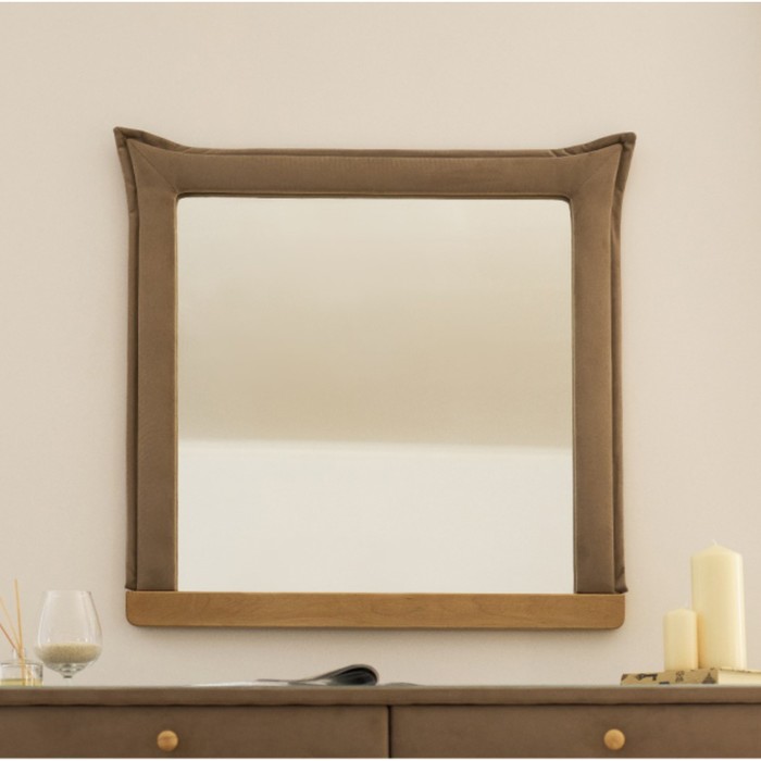 Зеркало квадратное «Олимпия», велюр, цвет пески касабланки