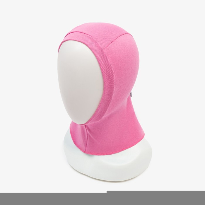 Шапка шлем (капор) для девочки, цвет розовый, размер 48-50