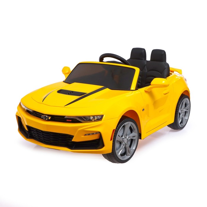 фото Электромобиль chevrolet camaro 2ss, eva колеса, кожаное сидение, цвет желтый