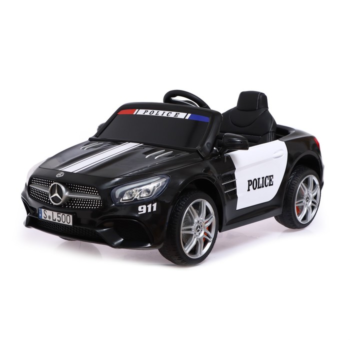 Электромобиль MERCEDES-BENZ SL500, полиция, EVA колеса, кожаное сидение, цвет чёрный