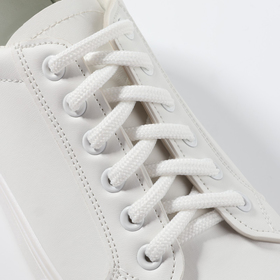 Шнурки для обуви, пара, круглые, d = 6 мм, 120 см, фасовка 25 шт, цвет белый