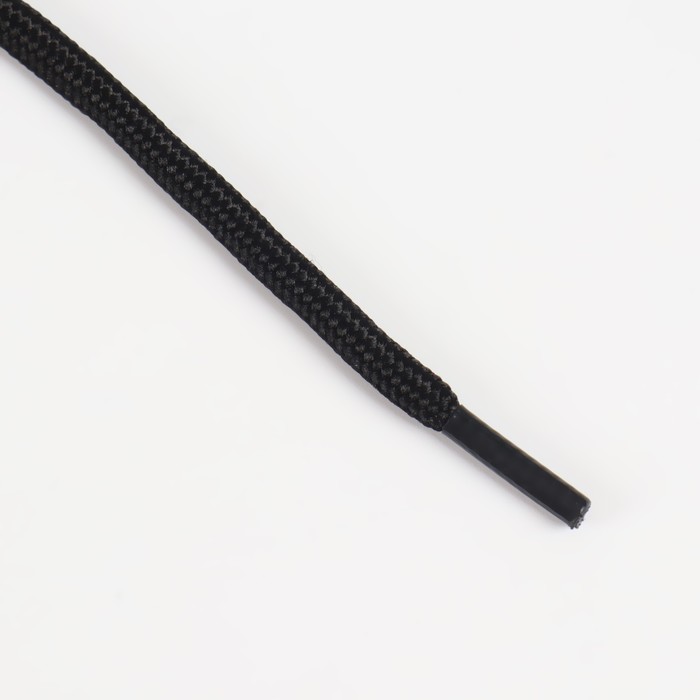 фото Шнурки для обуви, пара, круглые, d = 6 мм, 150 см, фасовка по 25 шт, цвет чёрный