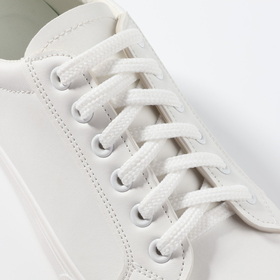 Шнурки для обуви, пара, плоские, 6 мм, 90 см, цвет белый Ош