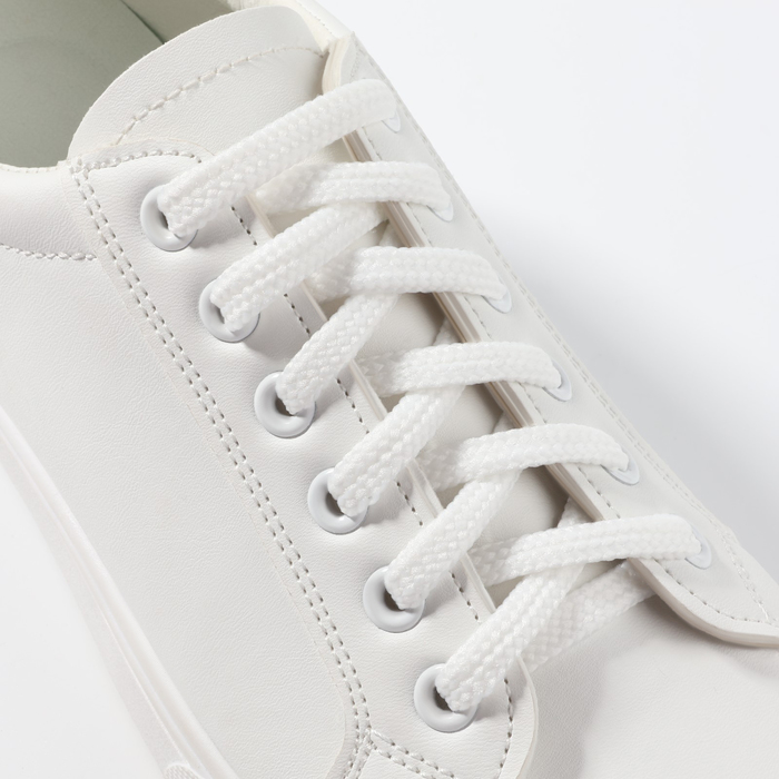 фото Шнурки для обуви, пара, плоские, 6 мм, 90 см, цвет белый