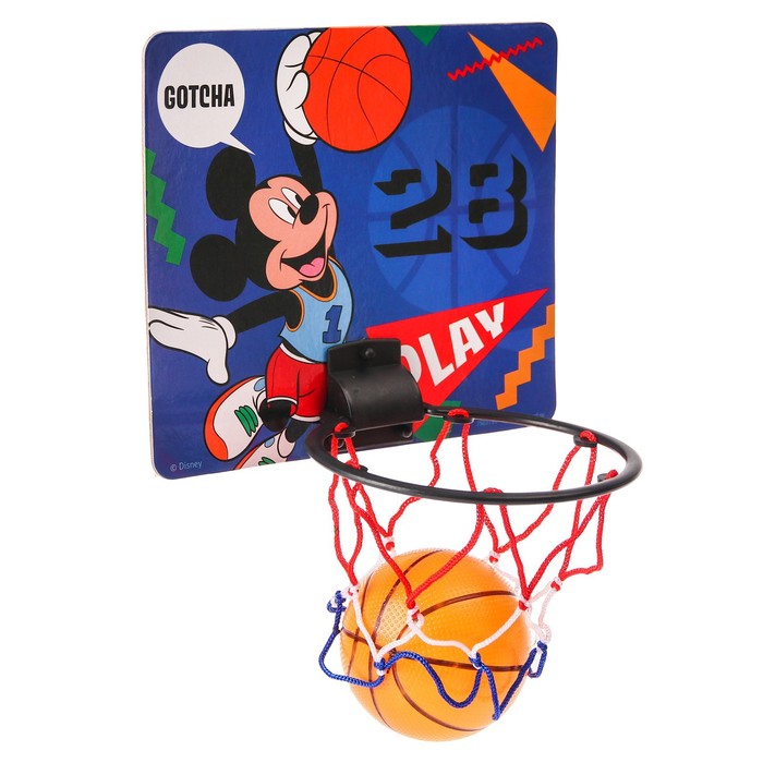 Баскетбольный набор с мячом «Микки Маус и друзья», диаметр мяча 8 см, диаметр кольца 13,5 см